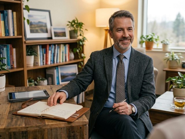 Mental health counsellor in a consultation